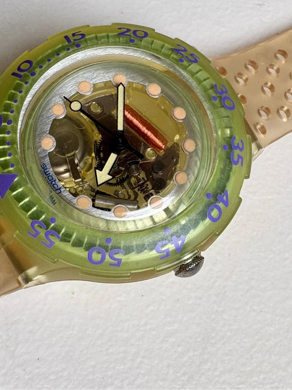 Swatch Scuba 200 Scuba200 Analog Quartz 1990S Double-Sided Skeleton